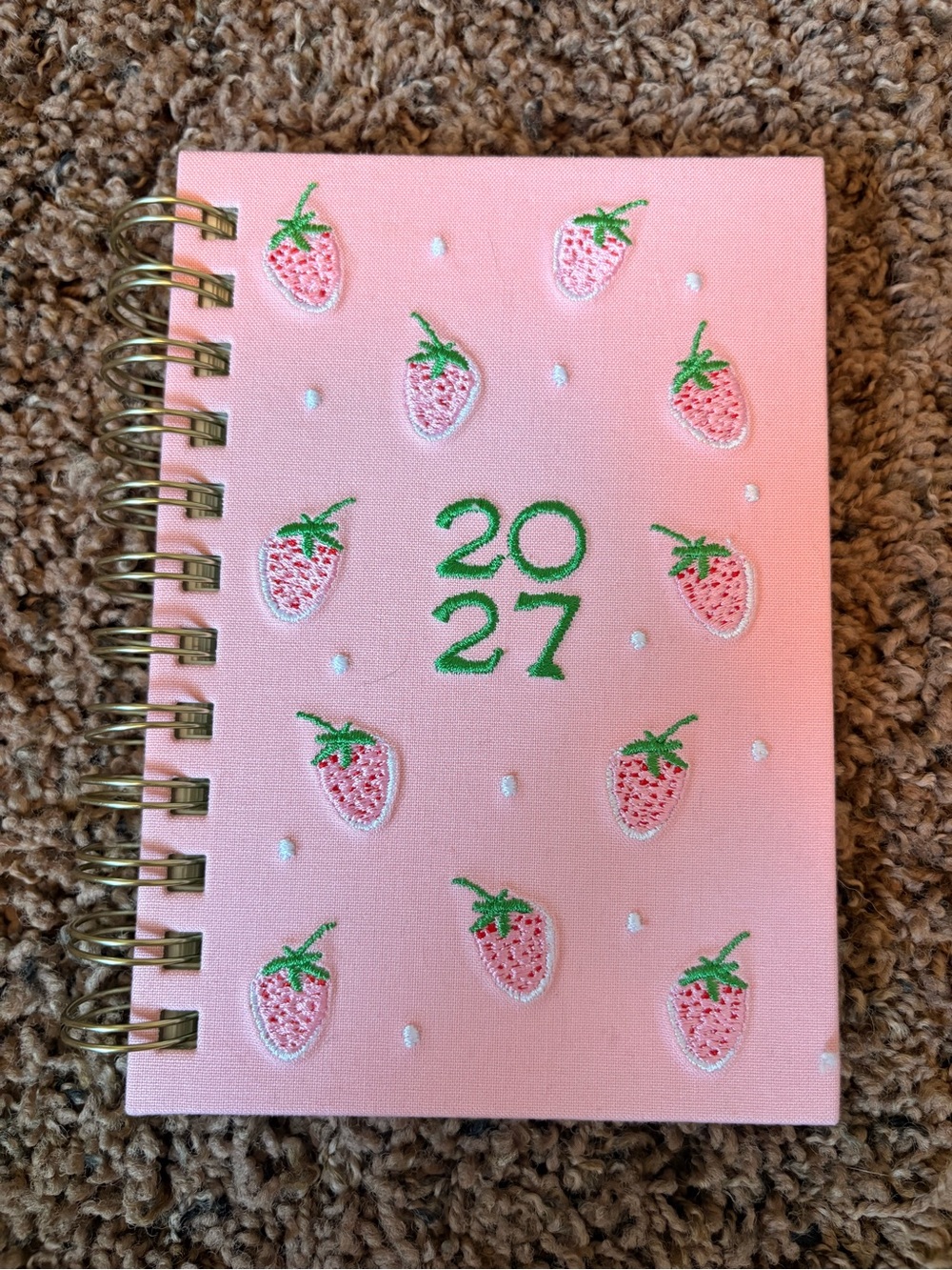 Indigo 2027 Pink Strawberry Spiral Planner